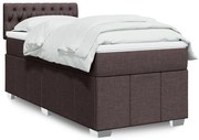 vidaXL Pat box spring cu saltea, maro închis, 80x200 cm, textil