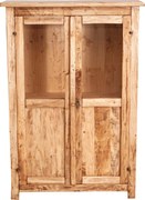 Vitrina mica, L68 25 H98 cm, natur antic, lemn masiv