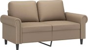 vidaXL Canapea cu 2 locuri, cappuccino, 120 cm, piele ecologică