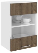 Corp Superior Karo, O Usa, cu sticla, Stejar Bronz/Alb, 40 x 30 x 60 cm