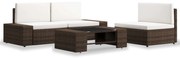 vidaXL Set mobilier de grădină, 4 piese, maro, poliratan