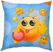 Perna decorativa din microfibra Culoare albastra, EMOJI 45 x 45 cm