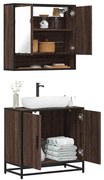 vidaXL Set mobilier de baie, 2 piese, stejar maro, lemn prelucrat