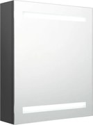 vidaXL Dulap de baie cu oglindă și LED-uri, gri, 50x14x60 cm