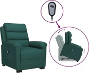 vidaXL Fotoliu cu ridicare, verde închis, material textil