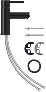 vidaXL Robinet chiuvetă de baie, negru, 130x176 mm