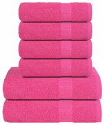 vidaXL Set prosoape 6 piese roz 360 g/m² 100% bumbac