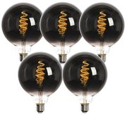Set de 5 becuri LED inteligente E27 G125 Negre 4W 60lm 1800-3000K