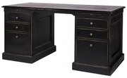 Birou negru din lemn de pin, cu aspect vintage, New York
