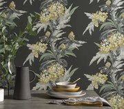 Tapet Aurora, Jet Black Luxury Floral, 1838 Wallcoverings, 5.3mp / rola