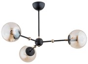 Lustră pe tijă ITORIS 3xE14/10W/230V negru/auriu