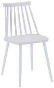 Scaun Bucatarie/Dinng Annet Polipropilena Alb, Picioare Metalice Albe