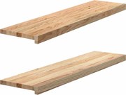 vidaXL Trepte scari 2 buc Stejar masiv netratat 100x30x2 cm
