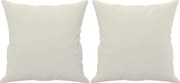 vidaXL Perne decorative, 2 buc., crem, 40x40 cm, catifea