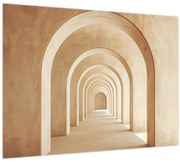 Tablou pe sticlă - Pasaj Bej (70x50 cm)