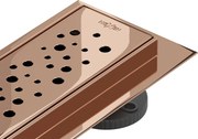 Mexen Flat 360° M12 scurgere liniară rotativă 60 cm, aur roz - 1621060-40