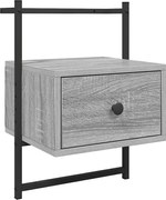 vidaXL Noptieră de perete, gri sonoma, 35x30x51 cm, lemn prelucrat