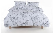 Lenjerie de pat albă-gri din bumbac ranforcé pentru pat de o persoană 140x200 cm White Floral – Mila Home Luxury