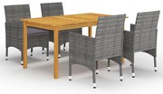 vidaXL Set mobilier de grădină, 5 piese, gri
