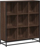 vidaXL Bibliotecă, stejar maro, 97,5x33x107,5 cm, lemn prelucrat/metal