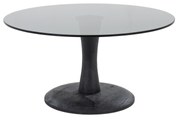 Masuta de cafea rotunda din lemn de mango si sticla Boogie 70x70x35 cm neagra