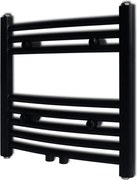 vidaXL Radiator port-prosop încălzire centrală baie, curbat, negru 480x480 mm