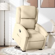 vidaXL Fotoliu rabatabil cu ridicare pe verticală, crem, textil