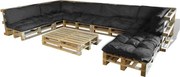 vidaXL Perna pentru canapea pe palet 13 pcs Gri 120 x 80 x 10 cm