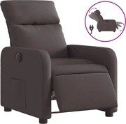 vidaXL Fotoliu rabatabil electric, maro închis, material textil