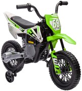 AIYAPLAY Motocicleta Electrică Copii pentru copii 3-6 ani cu 2 motoare, 2.4-5 km/h, 107x56x70 cm, verde | Aosom Romania
