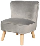 Fotoliu pentru copii gri deschis cu tapițerie din catifea Lil Sofa – Roba
