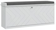 HOMCOM Banc pentru pantofi cu sertar rabatabil, pernă pentru așezare și raft reglabil, 100 x 26 x 44,5 cm, alb | Aosom Romania