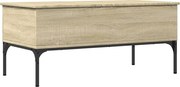 vidaXL Măsuță cafea stejar sonoma 100x50x45 cm lemn prelucrat și metal