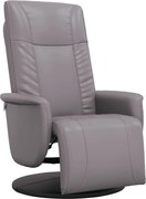 vidaXL Fotoliu rabatabil cu suport de picioare, gri, piele ecologică