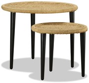 vidaXL Set măsuțe de cafea, 2 piese, iută naturală