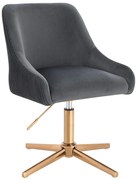 HR920CROSS Scaun Grafit din Catifea cu Bază Aurie