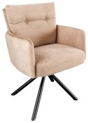 Set de 2 scaune pivotante BIG GEORGE sampanie bej