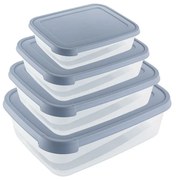 Set 4 caserole din plastic, 0,3/0,6/1,2/2 l