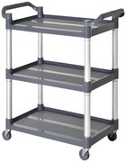 HOMCOM Cărucior de bucătărie cu 3 niveluri, 35 kg/raft, pe roți, pentru bucătărie, sufragerie, birou, 88x44x93 cm, gri | Aosom Romania