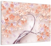 Tablou florilor de pom din coral - abstract (70x50 cm)