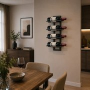 Raft de perete/suport vinuri, Wine Stand Homs,50x30x10 cm,metal
