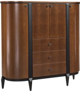 Comodă lemn masiv nuc Elegance V, 135,8 × 43 × 146,1 cm