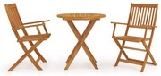 vidaXL Set mobilier grădină, pliabil, 3 piese, lemn masiv acacia