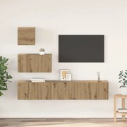 vidaXL Set comodă TV Pe perete 4 pcs stejar artizanal 80 x 30 x 30 cm