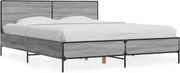 vidaXL Cadru de pat, gri sonoma, 160x200 cm, lemn prelucrat și metal