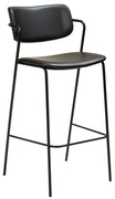 Scaun de bar din piele artificială DAN-FORM Denmark Zed, înălțime 107 cm, negru