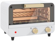 HOMCOM Cuptor Electric cu 2 Înălțimi cu Temporizator și Temperatură Reglabilă, 31,5x27,7x22,7 cm, Alb | Aosom Romania