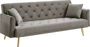 Canapea extensibilă, gri-maroniu Taupe/gold crom-auriu, ALISIA