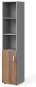 Dulap înalt Manager 39,9 x 42,2 x 196,5 cm, stânga, nuca warmia / gri