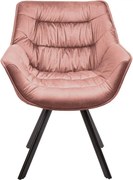 Scaun design retro Dutch Comfort, catifea roz